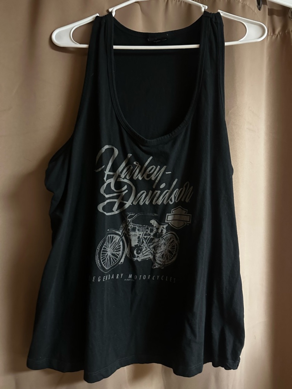Harley-Davidson Black Tank with Silver Motorcycle Graphic